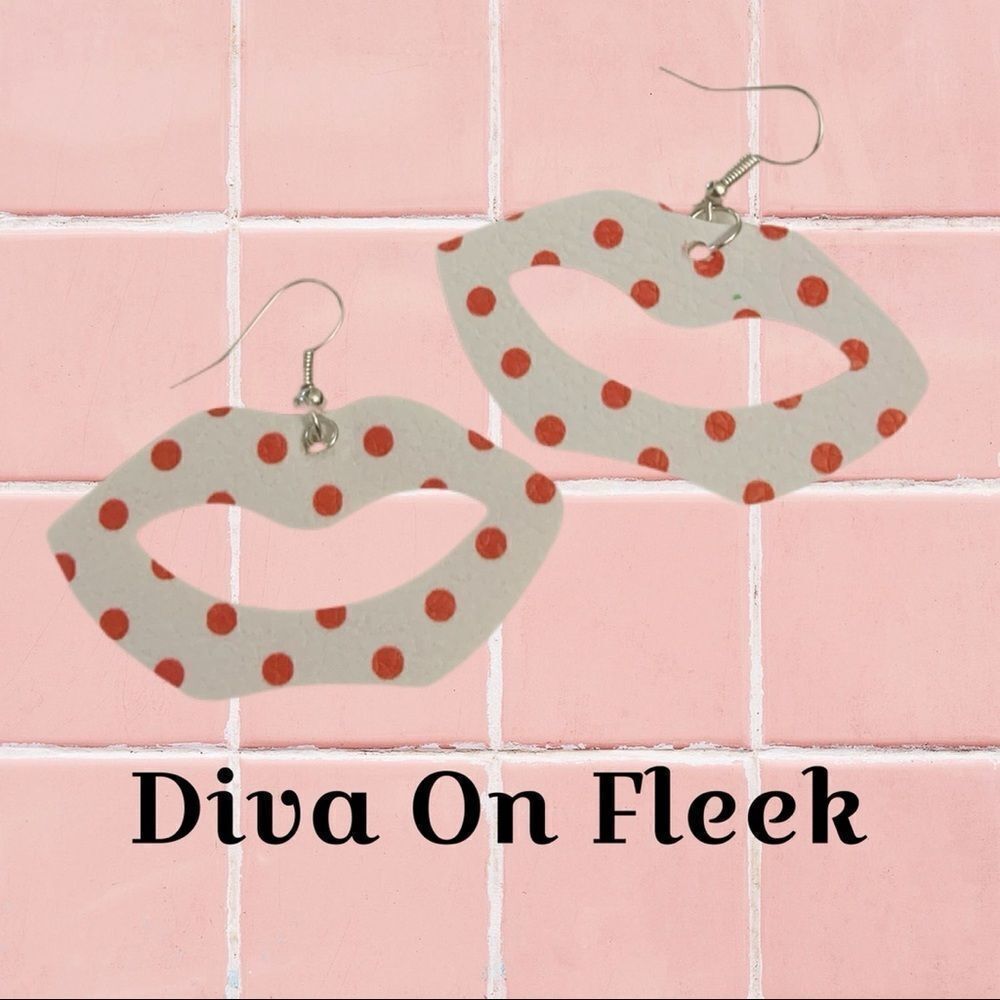 Polka Dot Lips Earrings